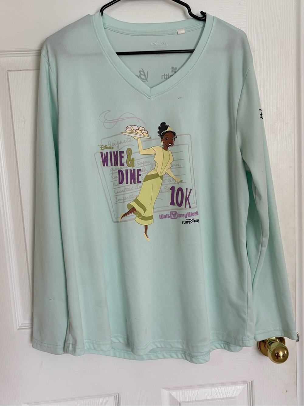 runDisney Wine & Dine 10K Tiana Performance Long Sleeve Shirt 2XL Disney Parks